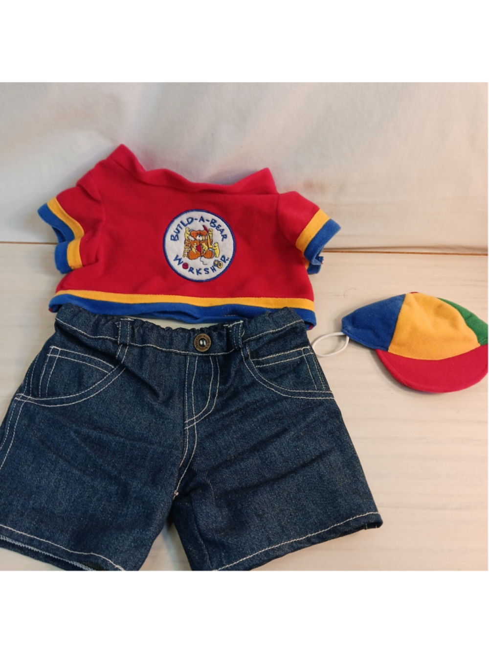 Vintage Build-A-Bear "BEAREMY" Outfit Hat Shirt Blue Jeans BAB